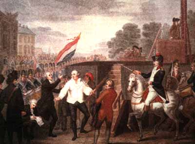 Louis XVI au pied des marches de son échafaud